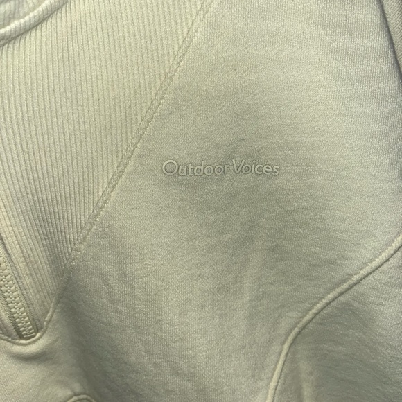 Outdoor Voices Cotton Terry 1/2 Zip Sweatshirt, M, light yellow - Picture 3 of 6
